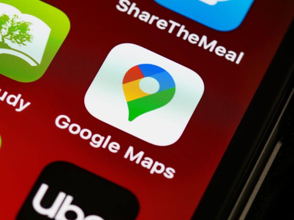 icono de google maps en un tablet