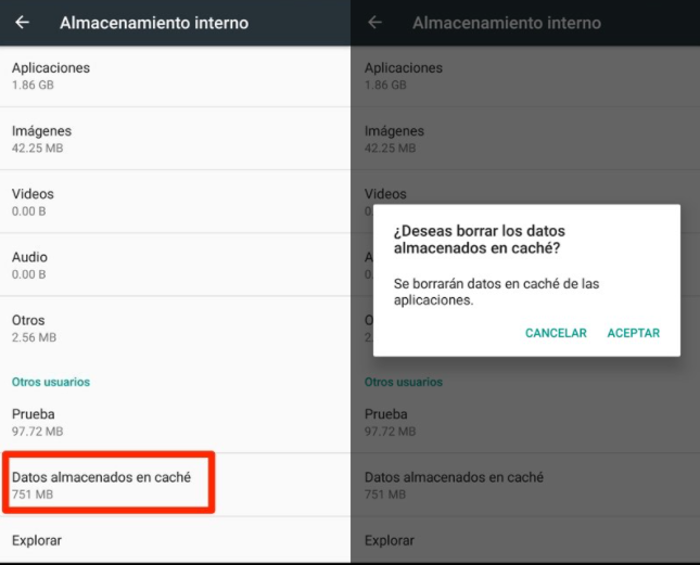 borrar memoria cache tablet android paso 5