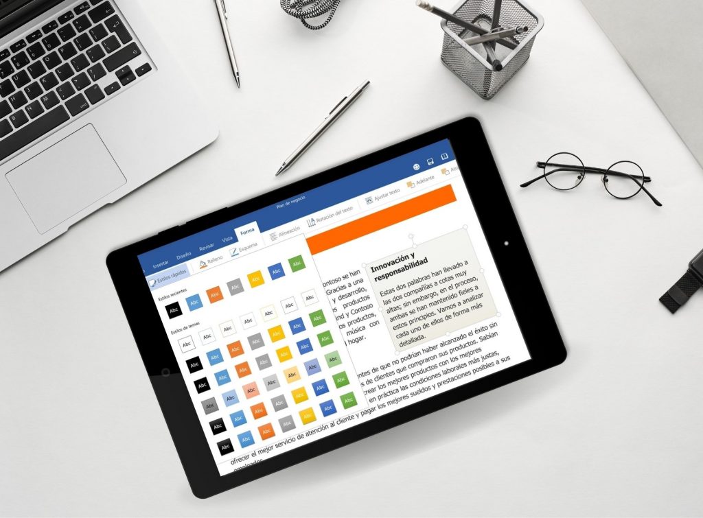 Microsoft office en tablets windows
