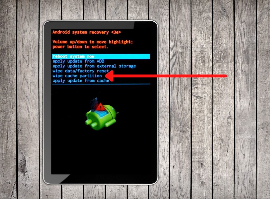 Flecha señalando en donde hacer Reset a información de caché sobre Wi - Fi