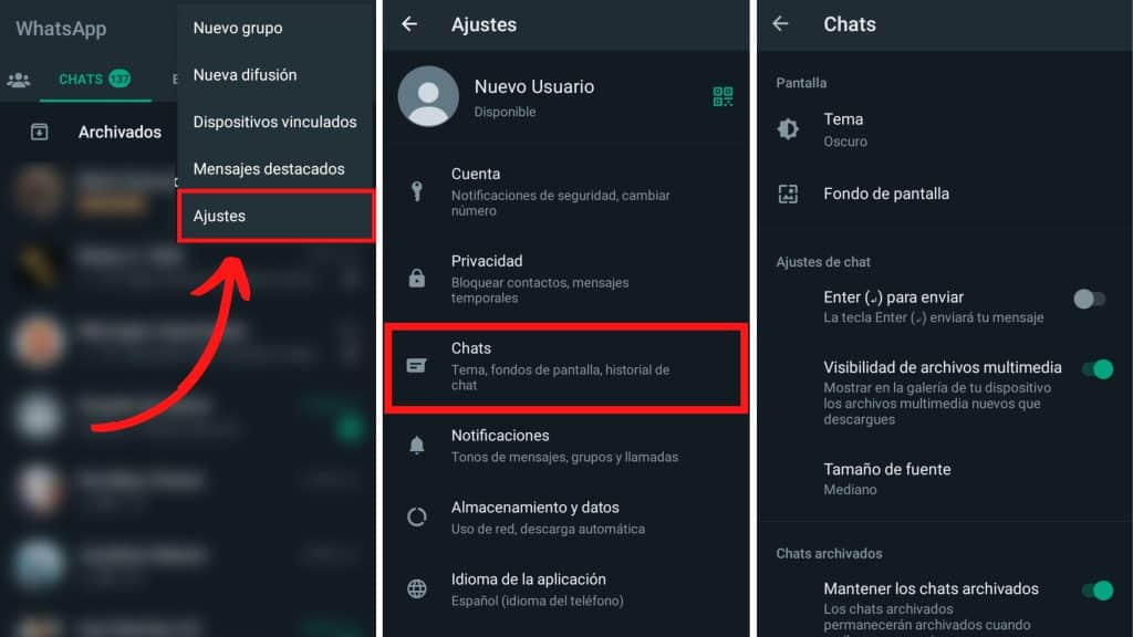 Ajusta tus chats para personalizarlos