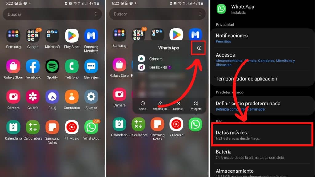 Comprobar acceso de red de Whatsapp