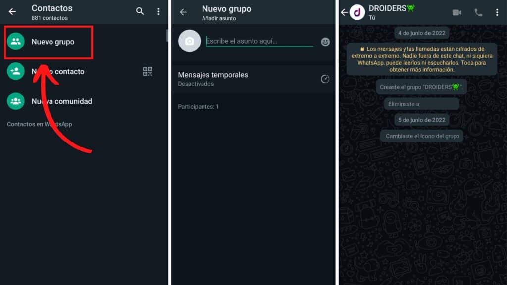 Crear Grupo de Whatsapp