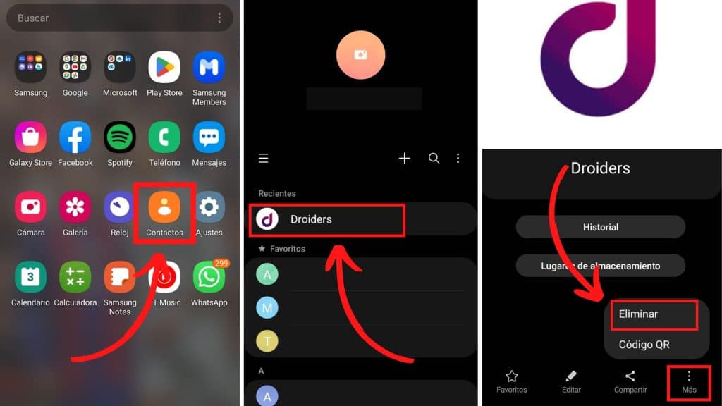 Eliminar un contacto en Android