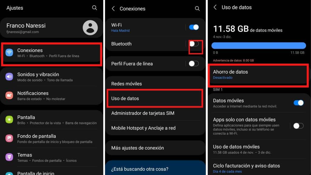 Modo ahorro de datos de Whatsapp