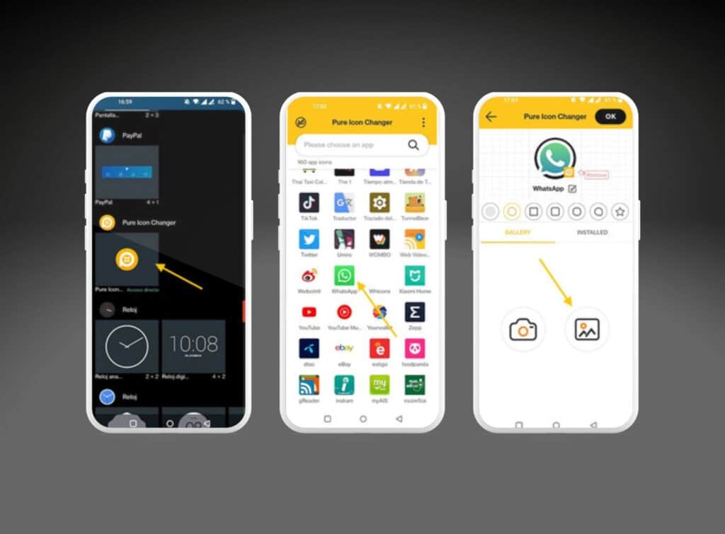 Pure Icon Changer para cambiar el icono de whatsapp en Android