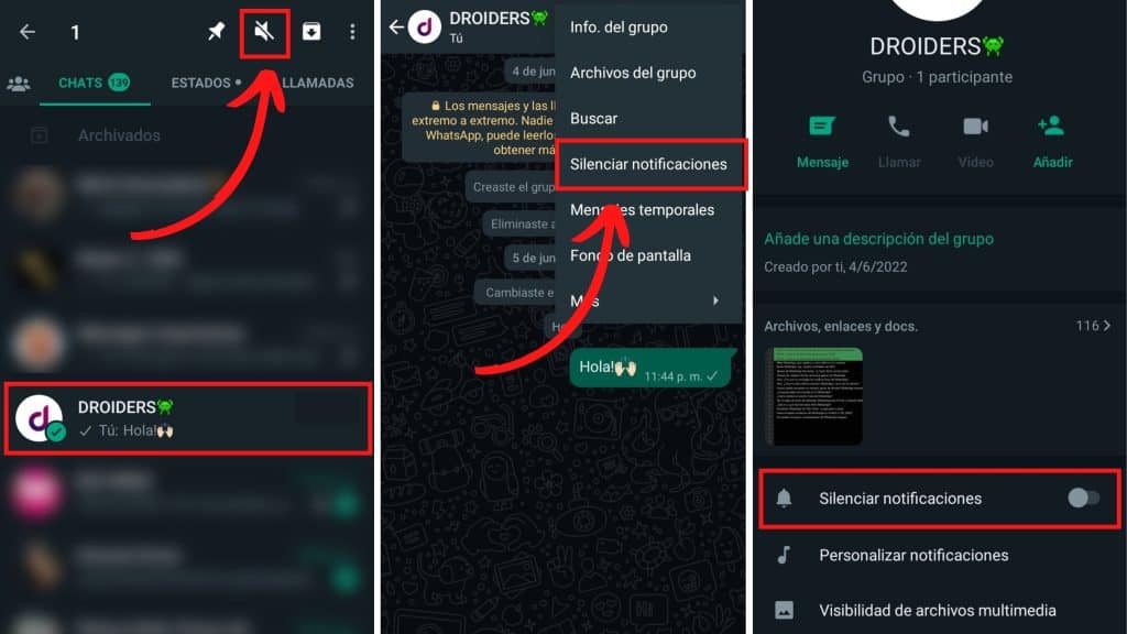 Silenciar grupos de Whatsapp en Android paso a paso