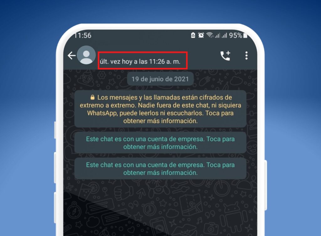 última conexión en WhatsApp