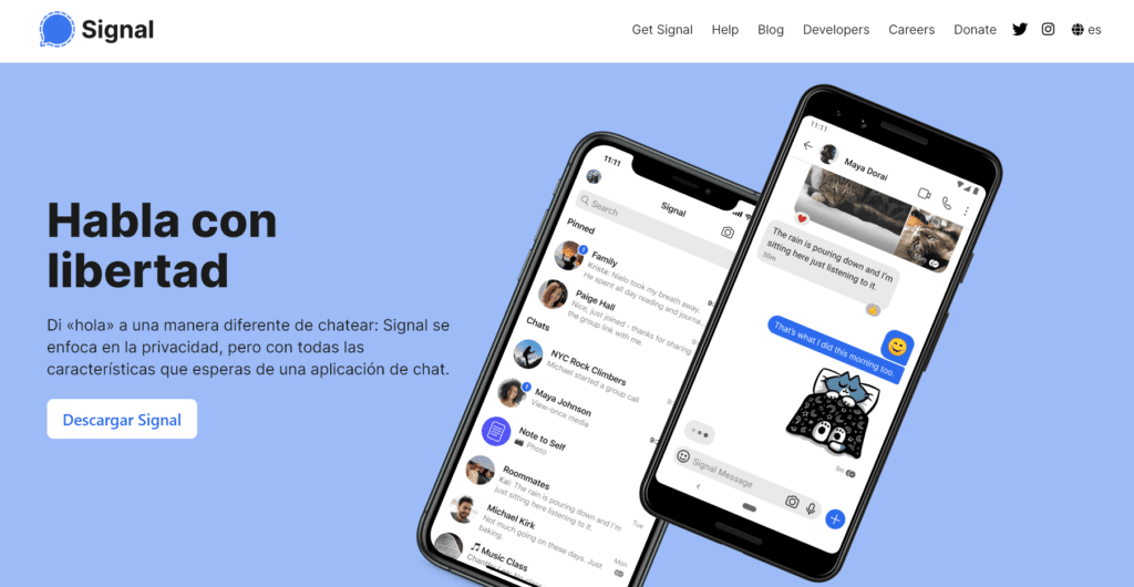 aplicaciones que mandan sms como signal 