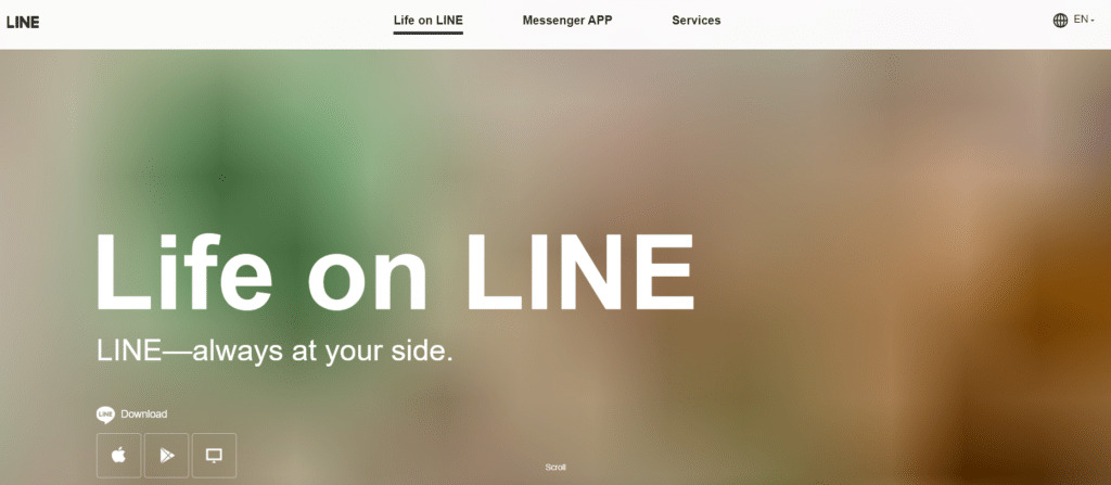 line app de mensajería de pago