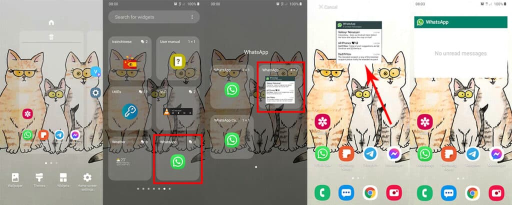 leer mensajes whatsapp desde la pantalla de inicio