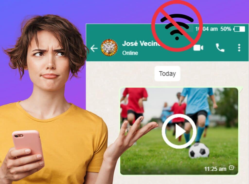Acceso a internet para enviar videos via WhatsApp