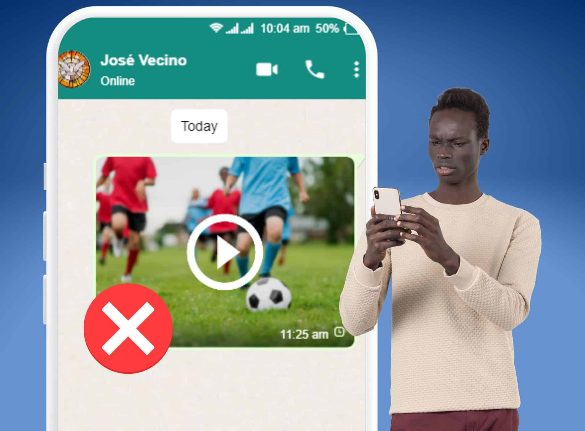 No puedo enviar videos por WhatsApp. ¿Qué hago