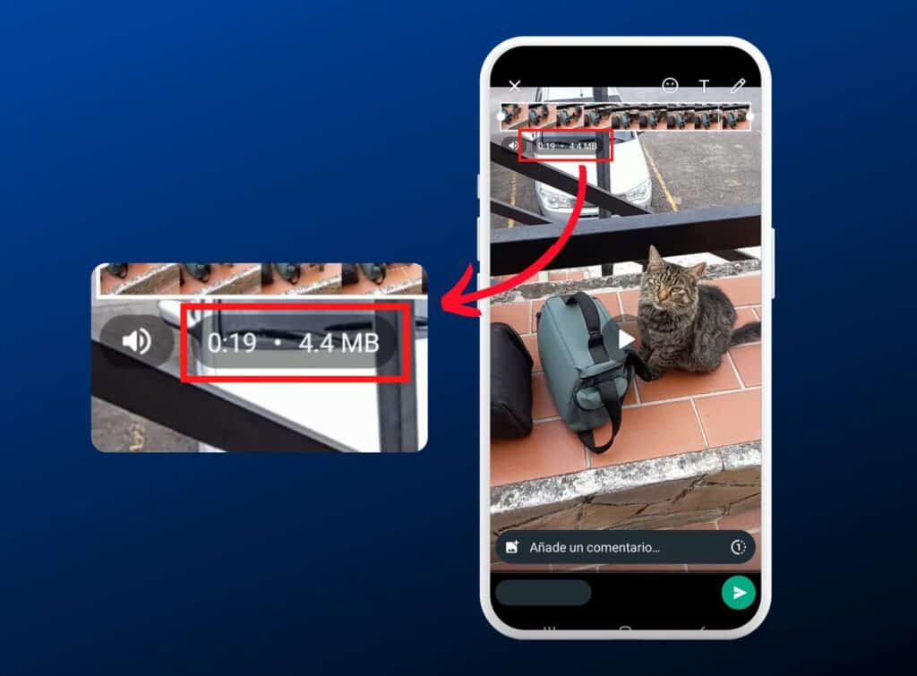 Verificar tamaño del video a enviar por WhatsApp