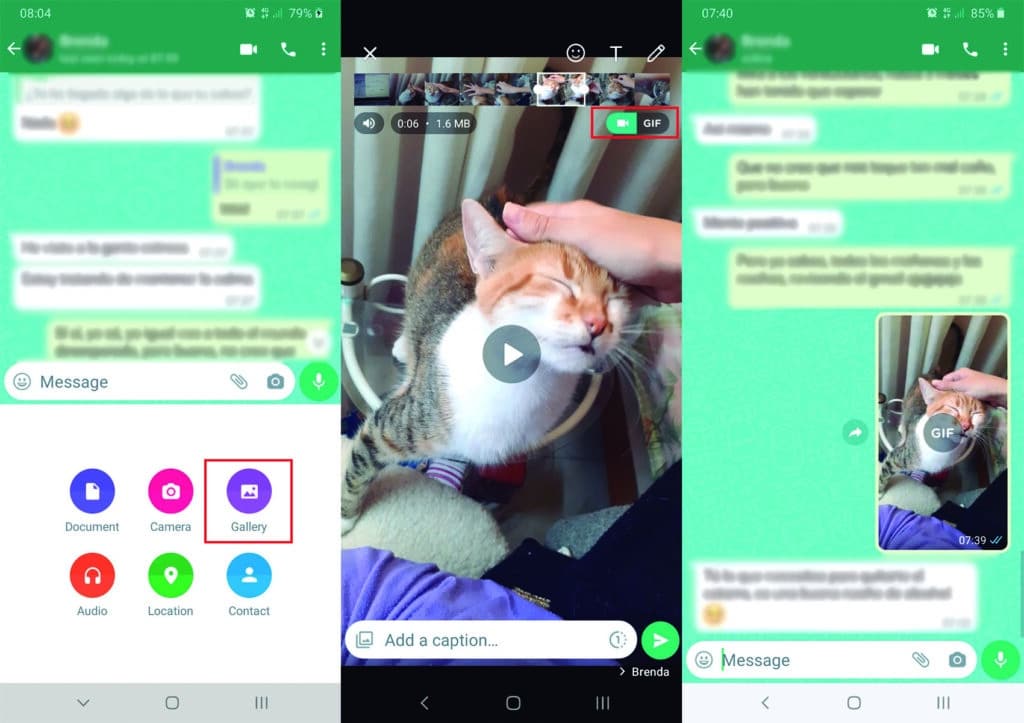 como hacer un gif con fotos en whatsapp