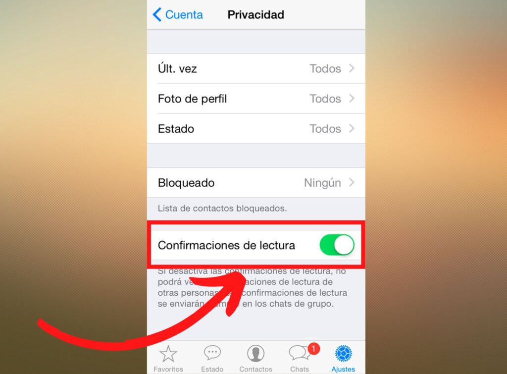 Desactiva la confirmación de lectura de WhatsApp en iPhone