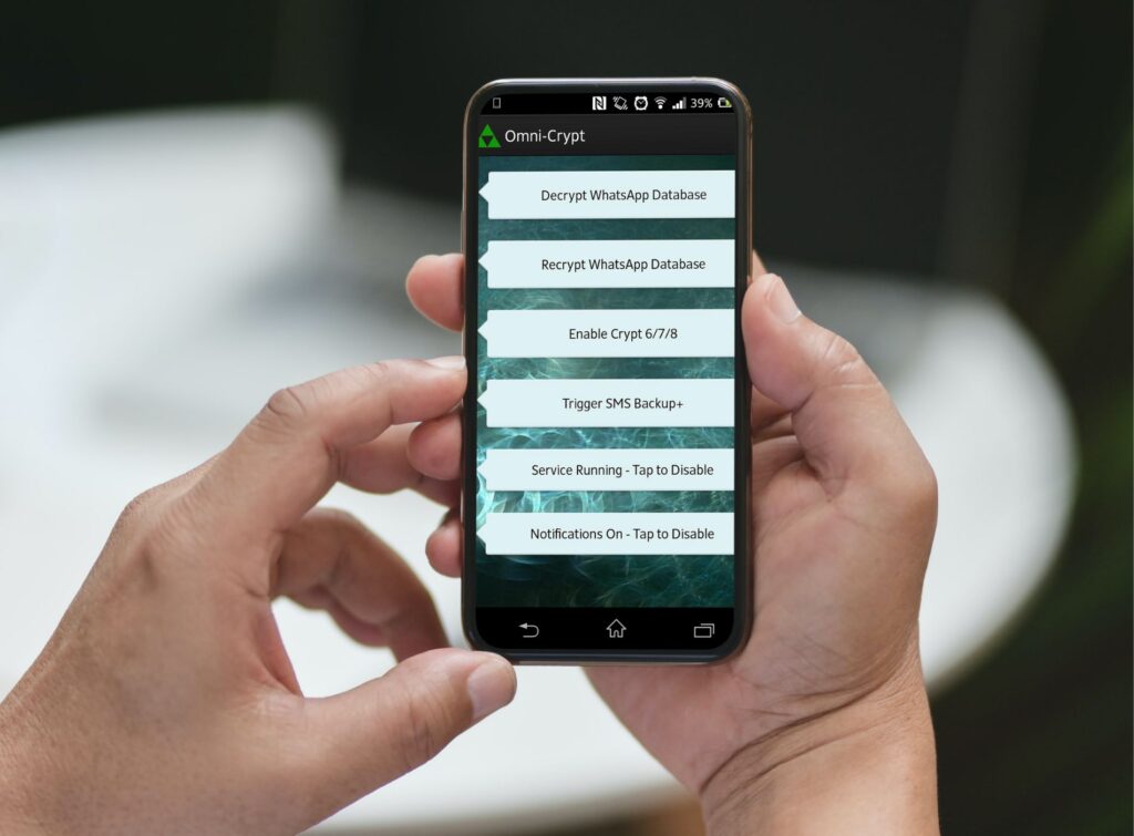 Omni-crypt para desencriptar datos de Whatsapp