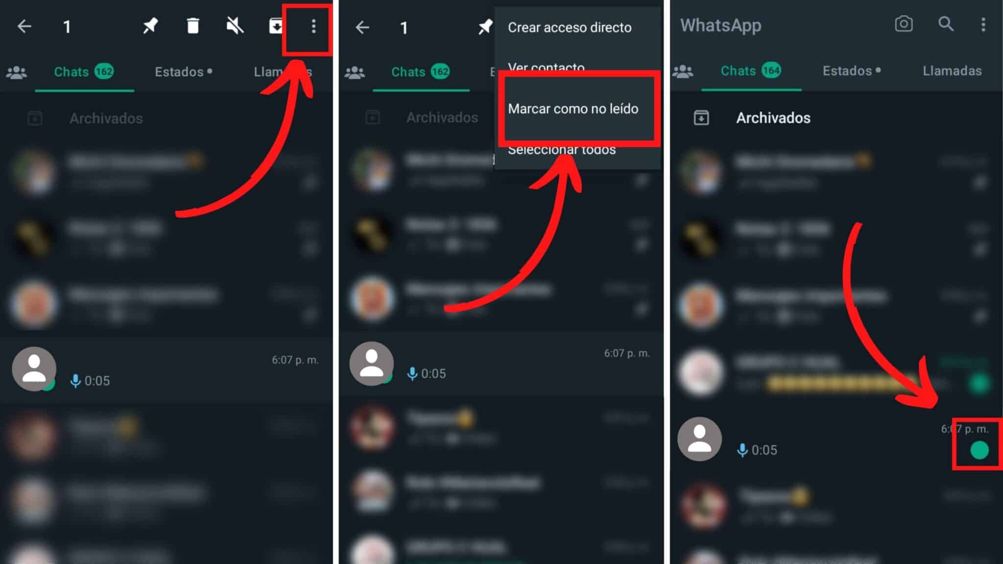 Pasos a seguir para marcar como no leído tus mensajes de Whatsapp