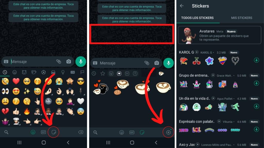 añadir stickers a whatsapp