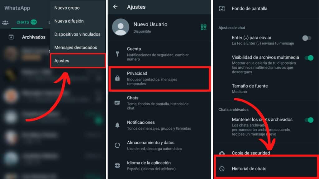 historial de chats de Whatsapp en Android 