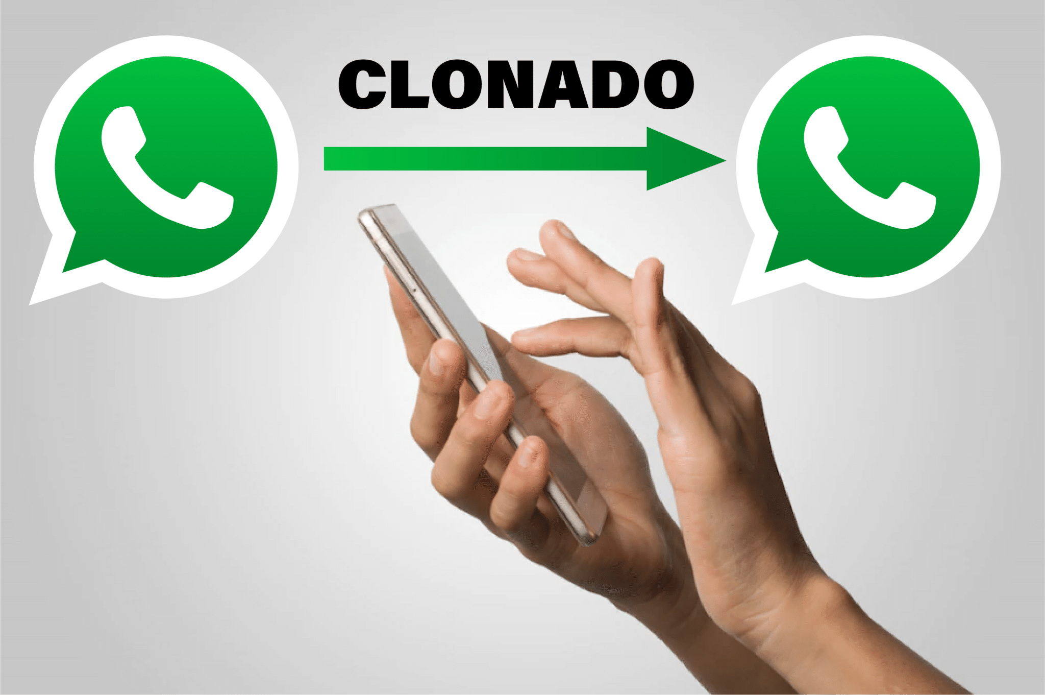 Teléfono clonando WhatsApp