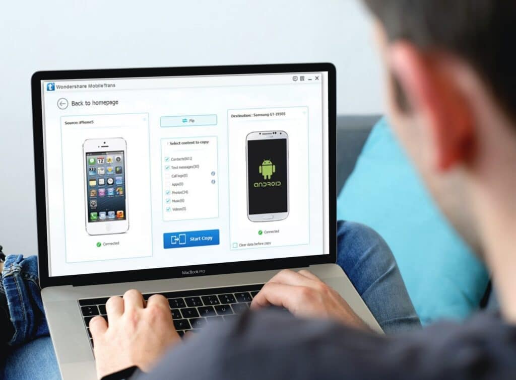 MobileTrans para pasar WhatsApp Business de iPhone a Android