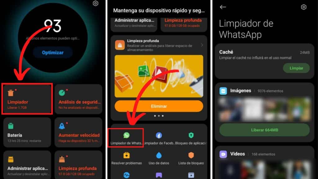 Limpiador de WhatsApp en dispositivos Xiaomi
