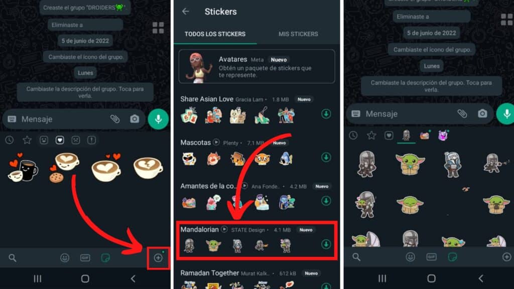 Cómo descargar paquetes de stickers WhatsApp