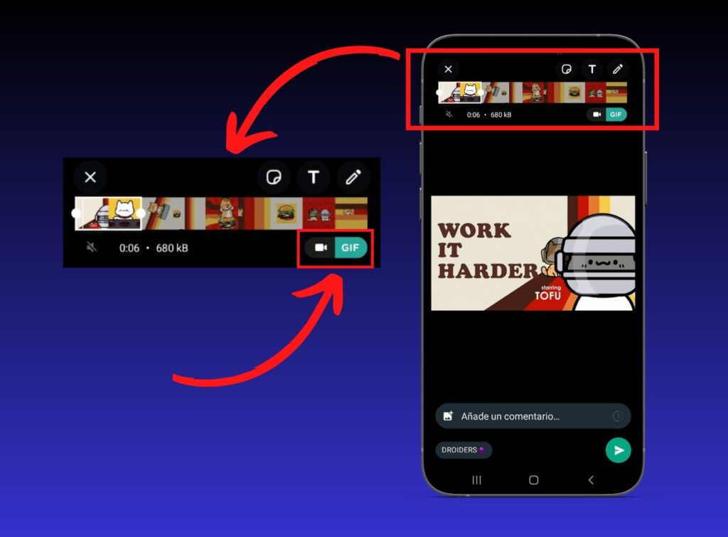 Crea tus propios GIFs en WhatsApp
