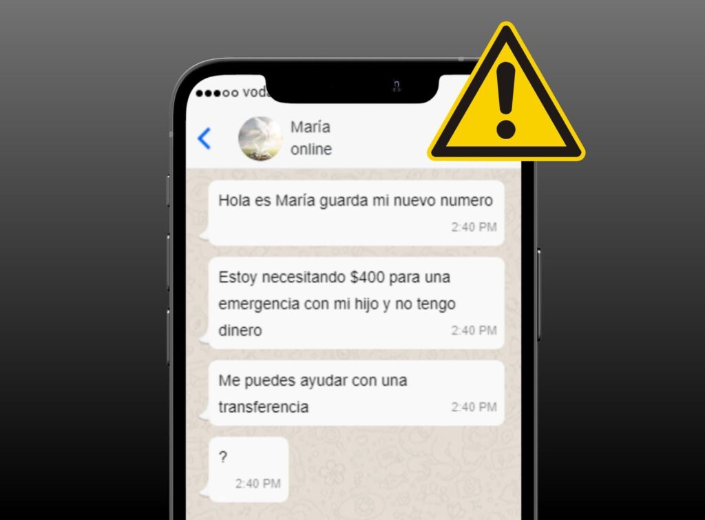 he recibido un mensaje de whatsapp de un desconocido