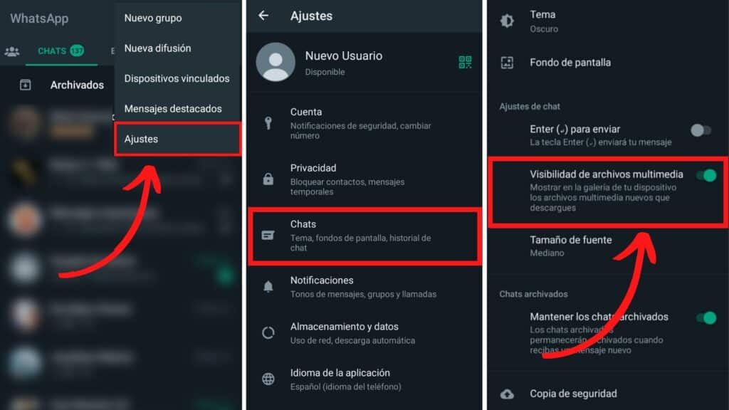 Guardado automático de fotos en WhatsApp