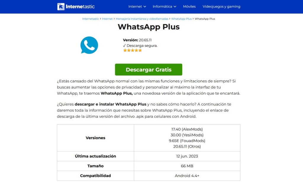 como descargar whatsapp plus