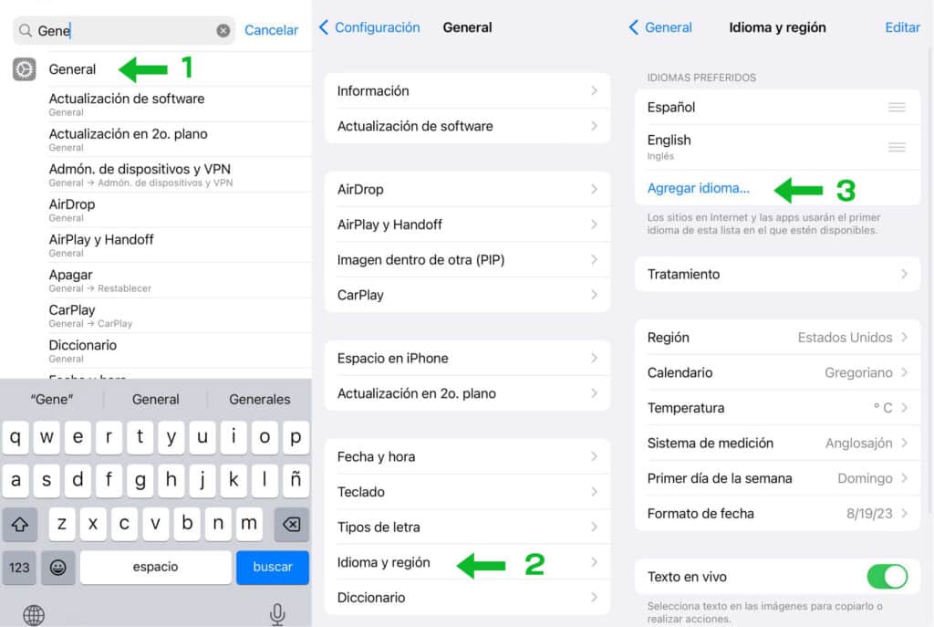 poner whatsapp en español en iOS
