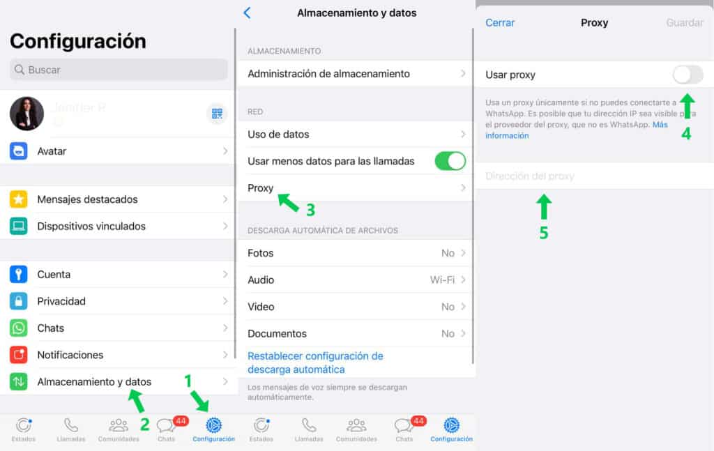 Cómo usar el proxy para WhatsApp