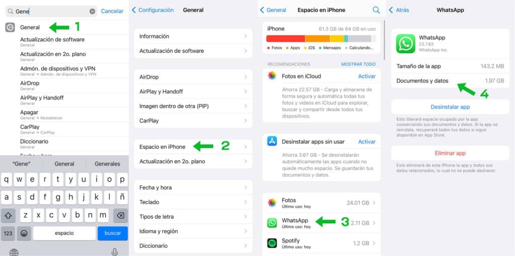 dónde se guardan los archivos de WhatsApp en iPhone