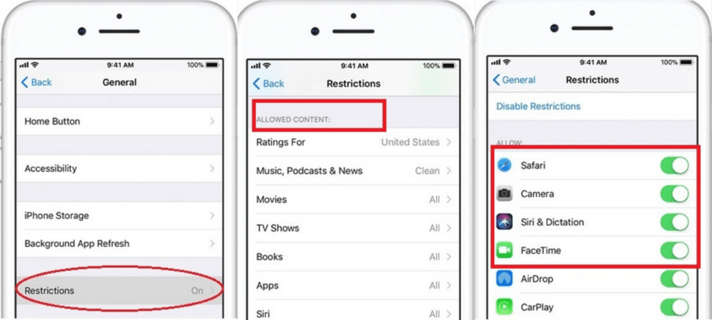 Configuración del Control Parental en otros sistemas iOS