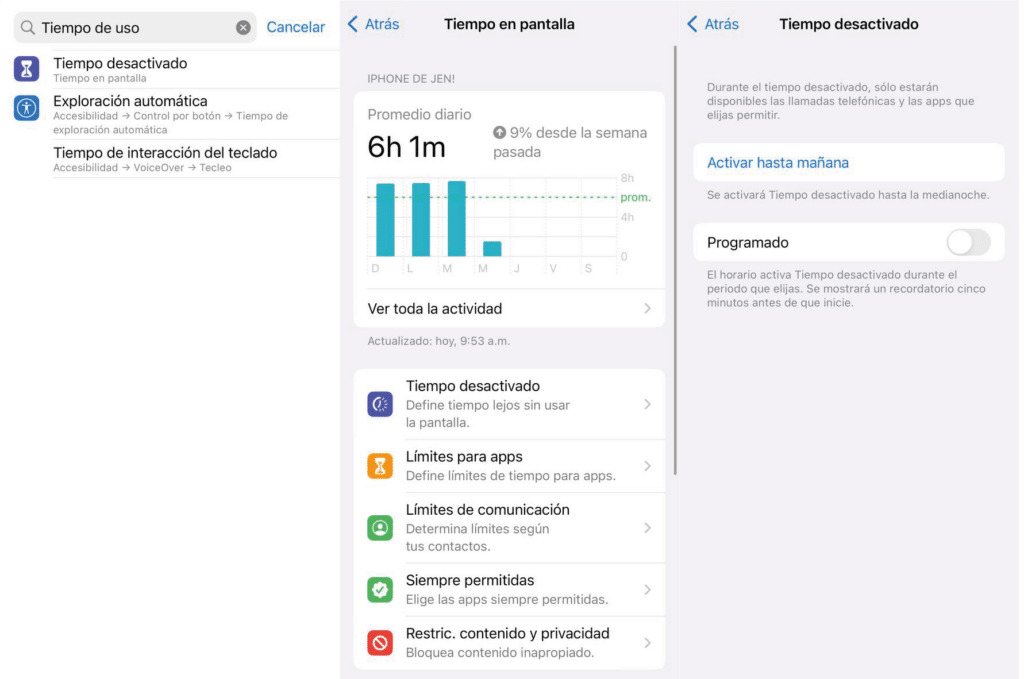 configurar controles parentales en ajustes del iPhone