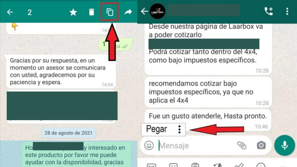 como copiar un mensaje de whatsapp para responder 50