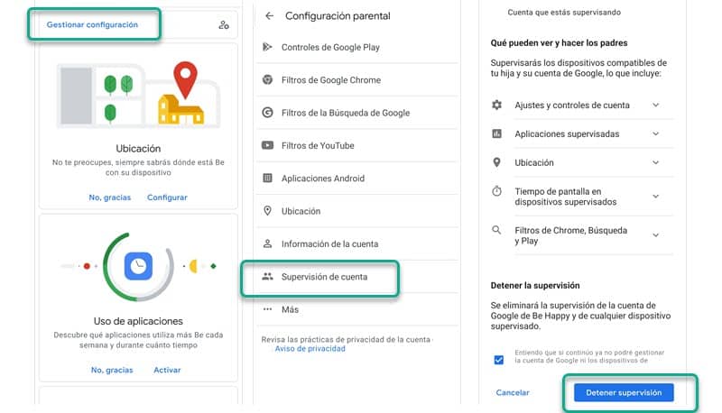 como quitar el control parental de gmail