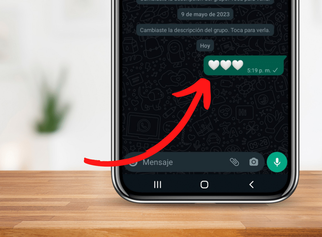 cómo usar el corazón blanco en WhatsApp