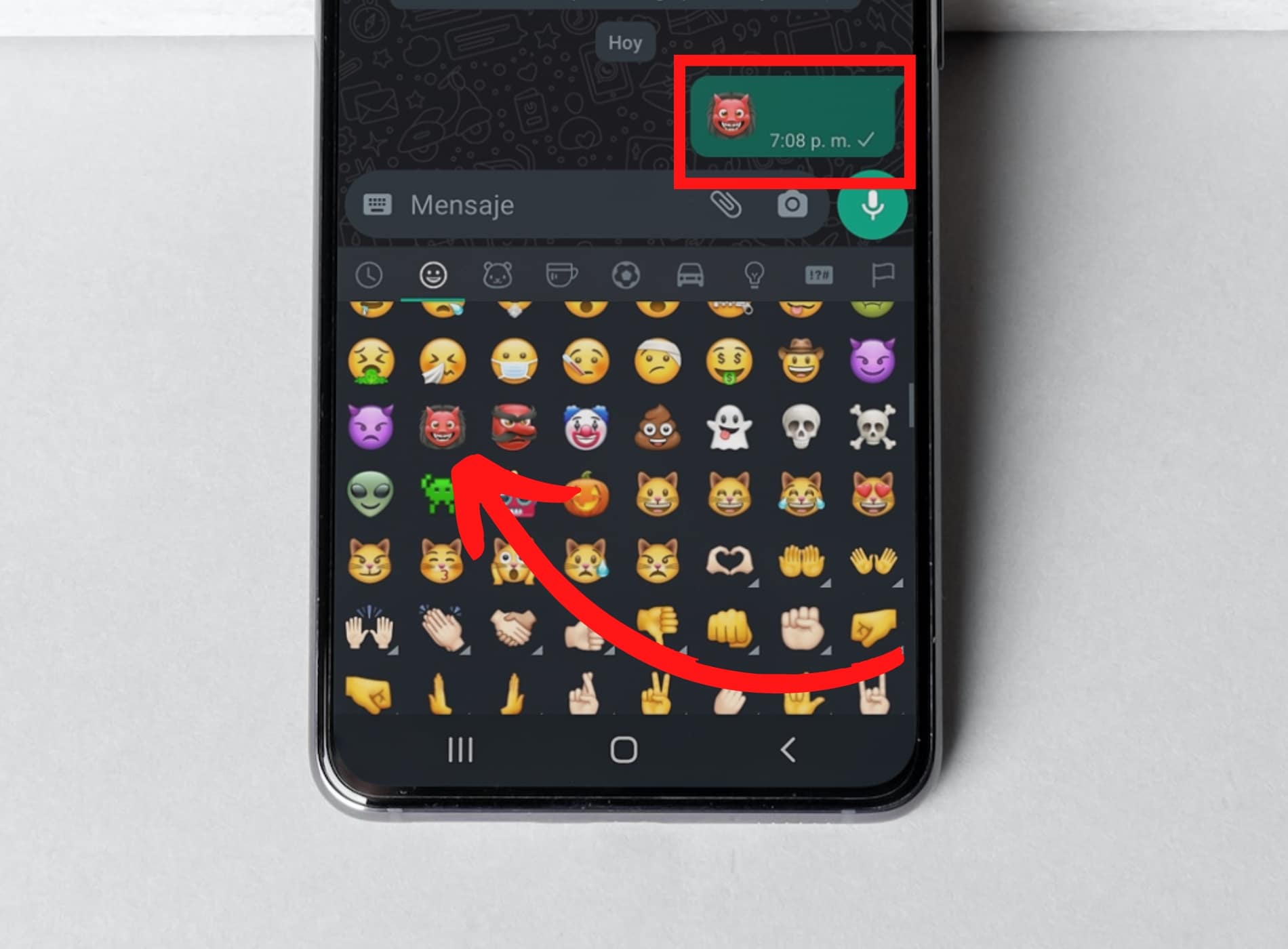 emoji del diablo rojo WhatsApp