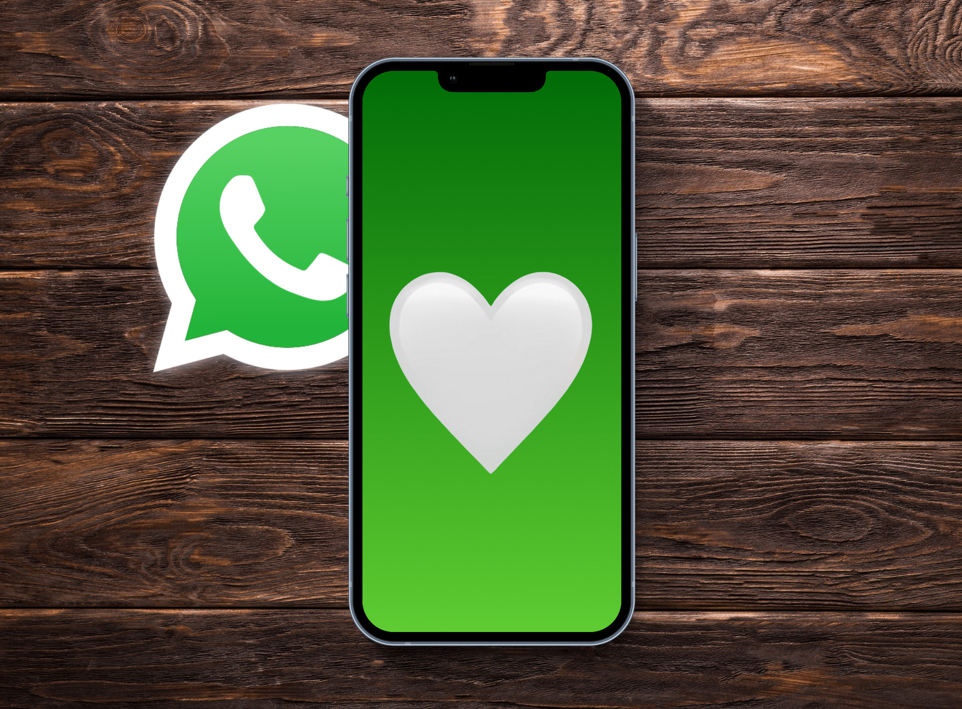 corazón blanco en WhatsApp