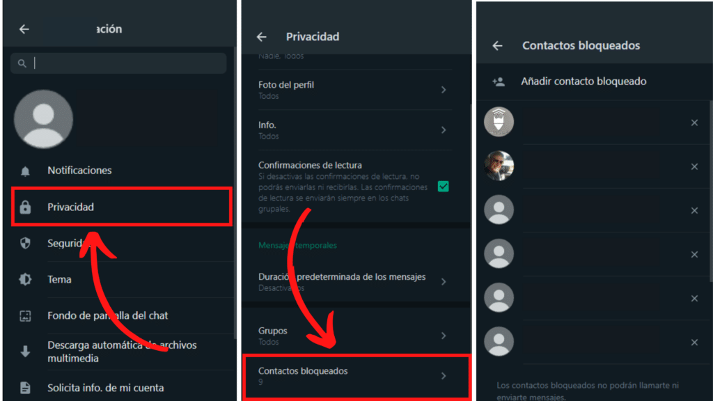 como ver los numeros bloqueados en whatsapp