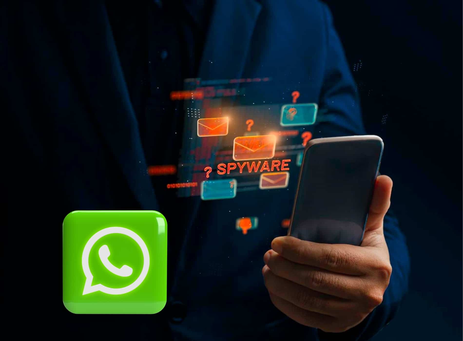 Hombre mira móvil tratando de saber si alguien espía su WhatsApp