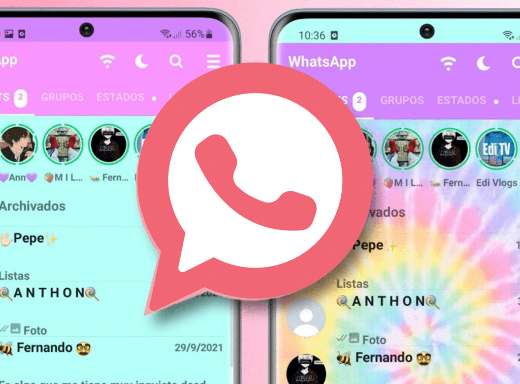 whatsapp plus icono rosa