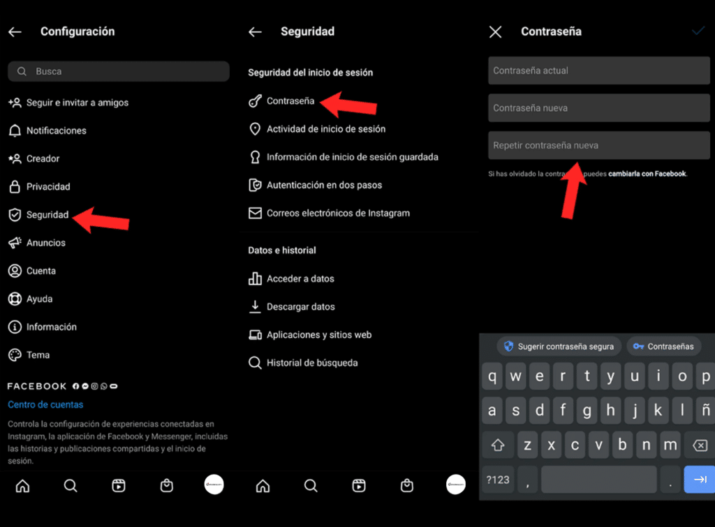 cómo saber contraseña de Instagram