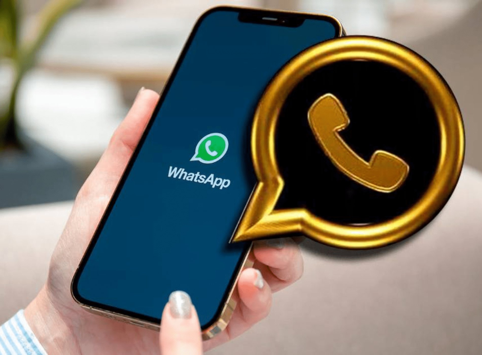 ícono WhatsApp dorado