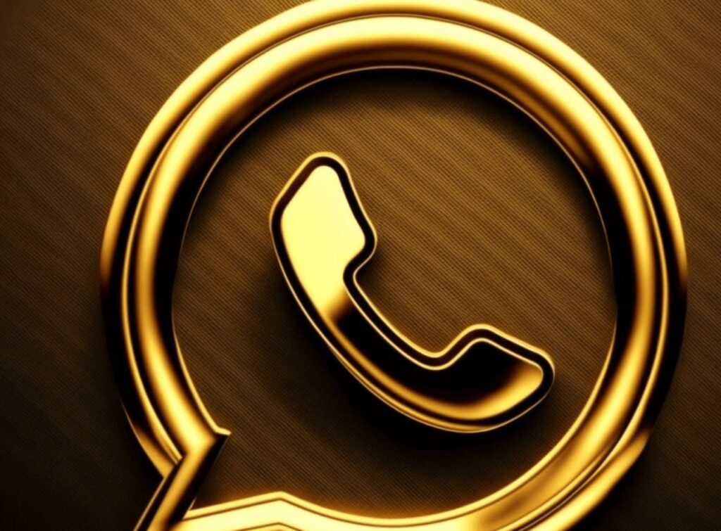 WhatsApp dorado ícono
