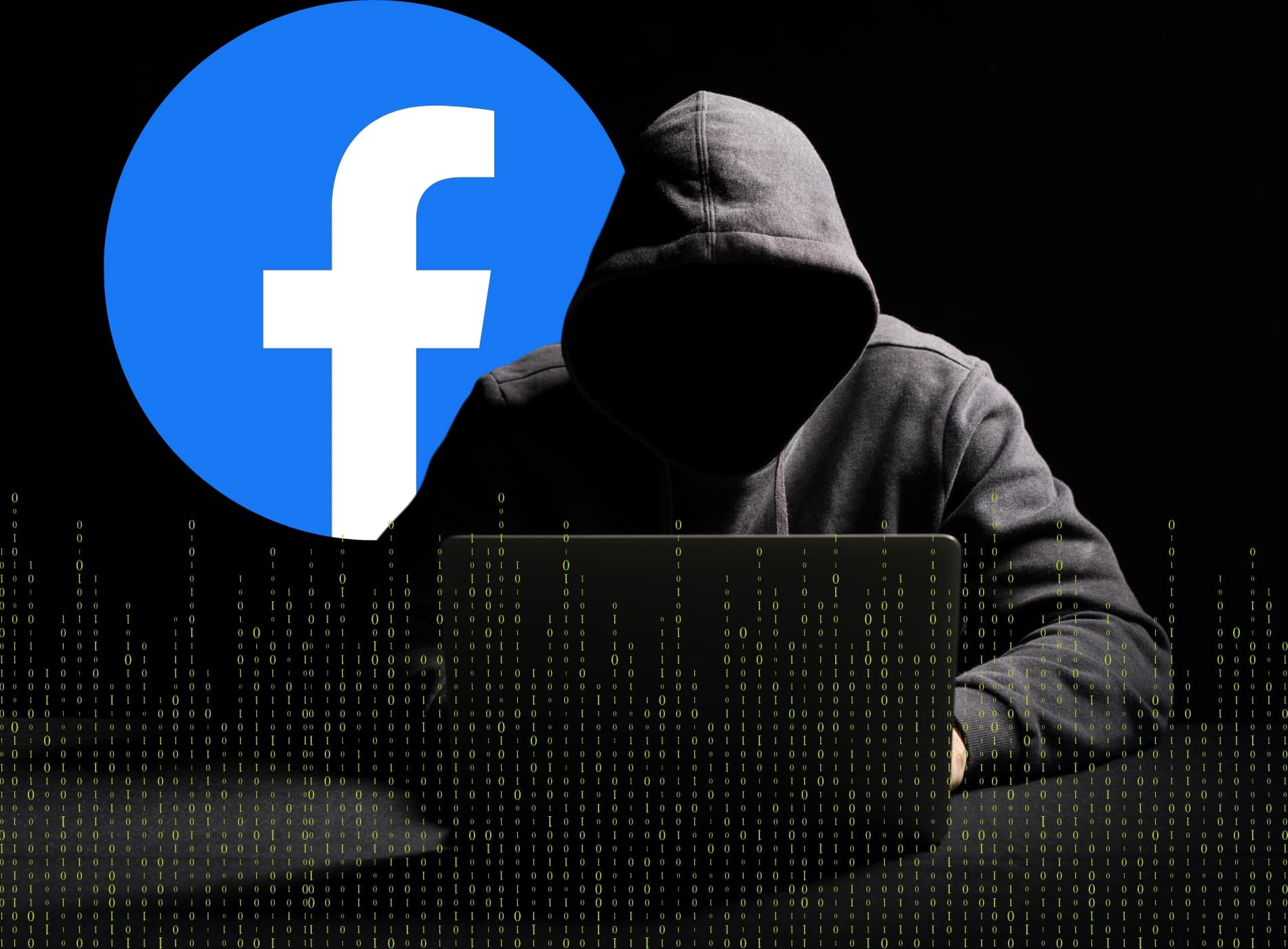 Hacker encapuchado rastrendo IP de Facebook