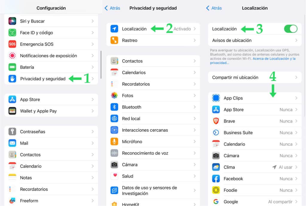 cómo activar localización iPhone